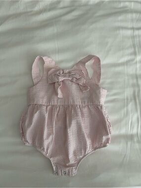 Rare Editions Pink and White Striped Kids One Piece Bubble